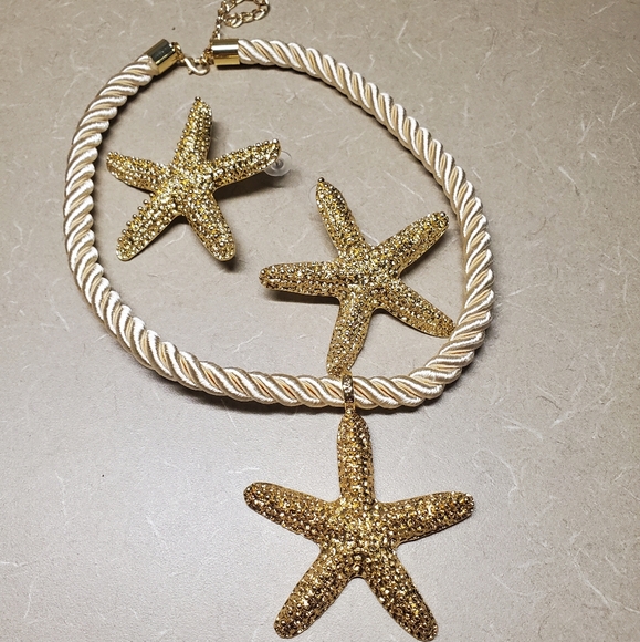 Starfish Corded Necklace and Earring Set - Picture 7 of 7